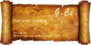 Gariup Csaba névjegykártya