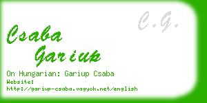 csaba gariup business card